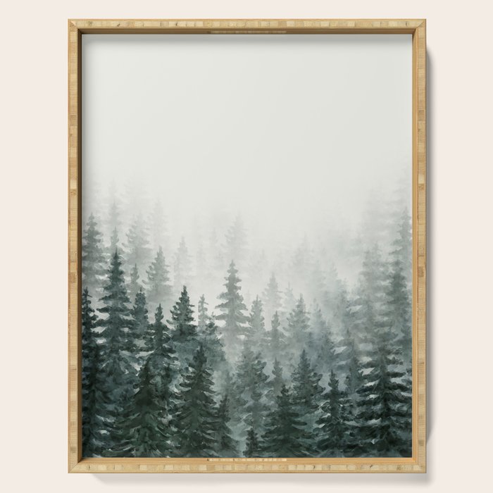 Foggy Pine Trees 3 Serving Tray Gallery Image 1