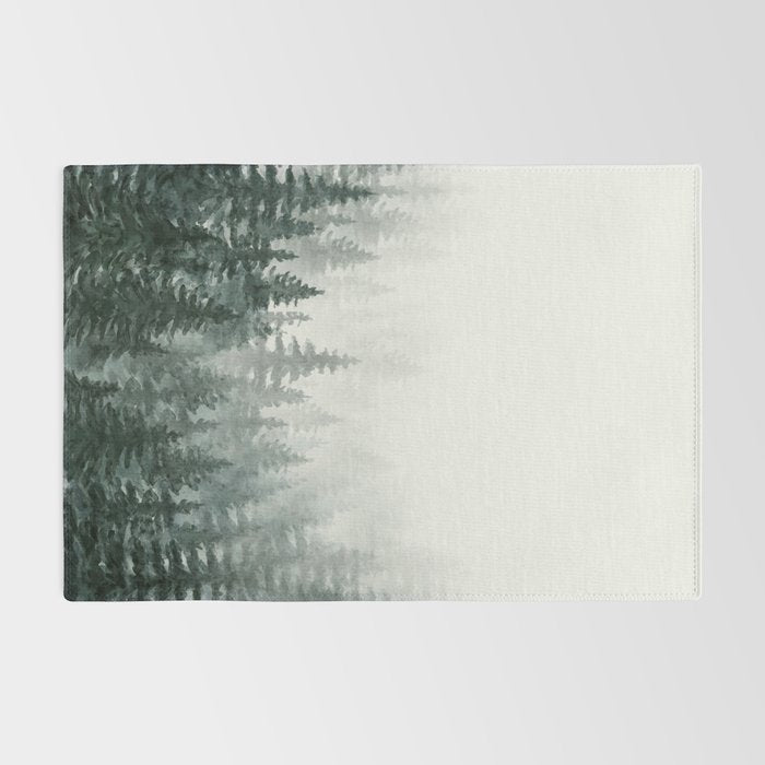 Foggy Pine Trees 3 Rug Gallery Image 2