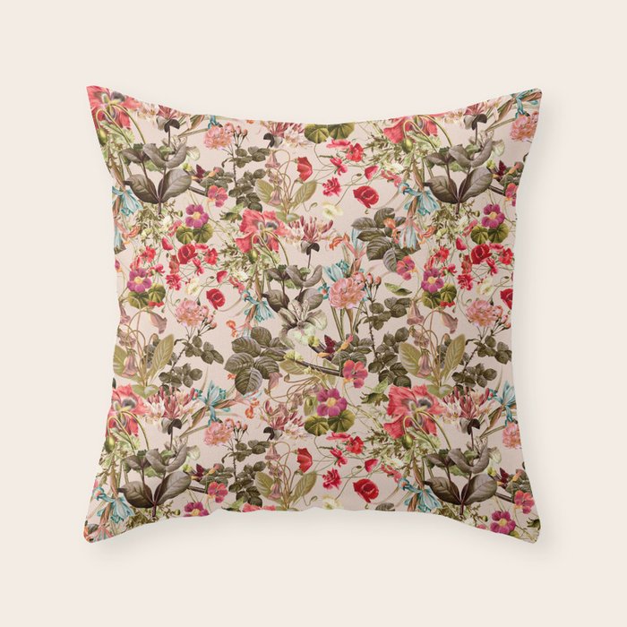 Vintage Summer Garden Throw Pillow Gallery Image 6