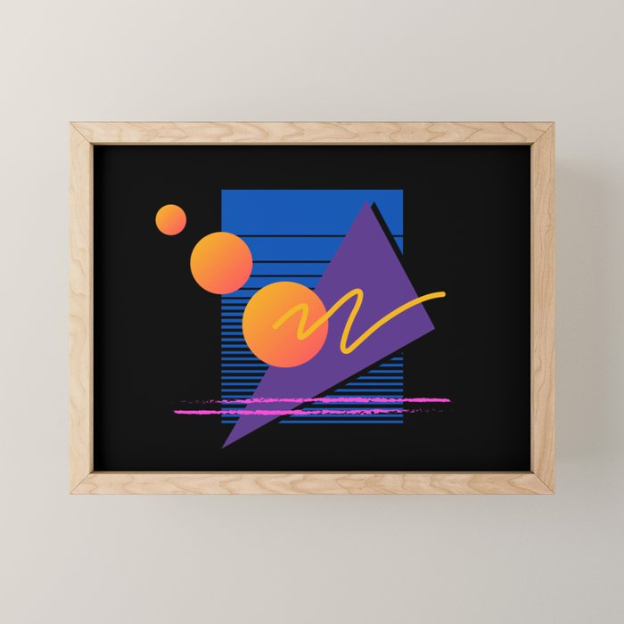 Memphis pattern 112 - 80s / 90s Retro Mini Art Print Gallery Image 1