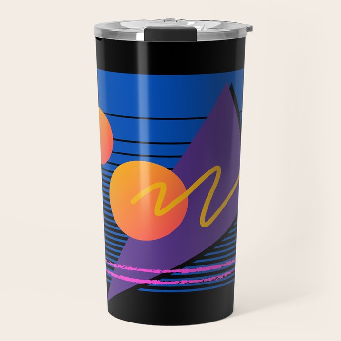 Memphis pattern 112 - 80s / 90s Retro Travel Mug Gallery Image 1
