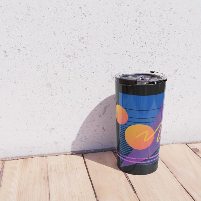 Memphis pattern 112 - 80s / 90s Retro Travel Mug Gallery Image 4