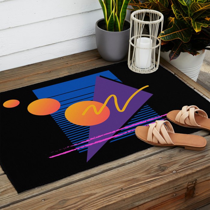 Memphis pattern 112 - 80s / 90s Retro Outdoor Rug Gallery Image 2