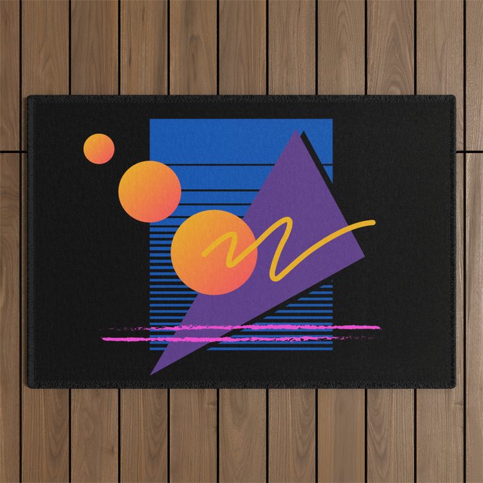 Memphis pattern 112 - 80s / 90s Retro Outdoor Rug Gallery Image 1