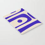 Mid Century Modern Piquet Abstract Pattern in Cobalt Blue and Beige Notebook Gallery Image 3