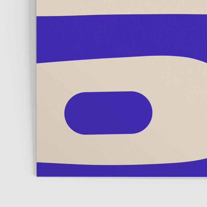 Mid Century Modern Piquet Abstract Pattern in Cobalt Blue and Beige Poster Gallery Image 3