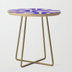 Mid Century Modern Piquet Abstract Pattern in Cobalt Blue and Beige Side Table Gallery Image 1