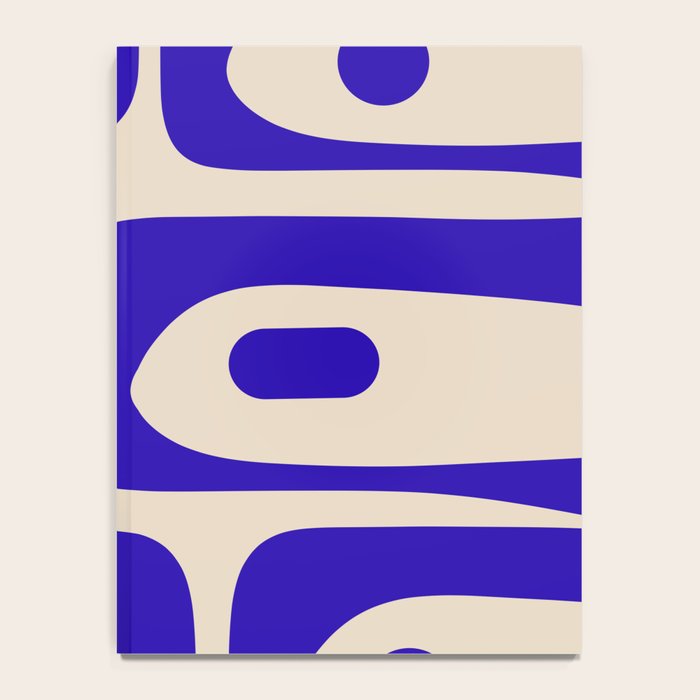Mid Century Modern Piquet Abstract Pattern in Cobalt Blue and Beige Notebook Gallery Image 4
