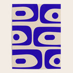 Mid Century Modern Piquet Abstract Pattern in Cobalt Blue and Beige Poster Gallery Image 4