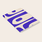 Mid Century Modern Piquet Abstract Pattern in Cobalt Blue and Beige Notebook Gallery Image 2