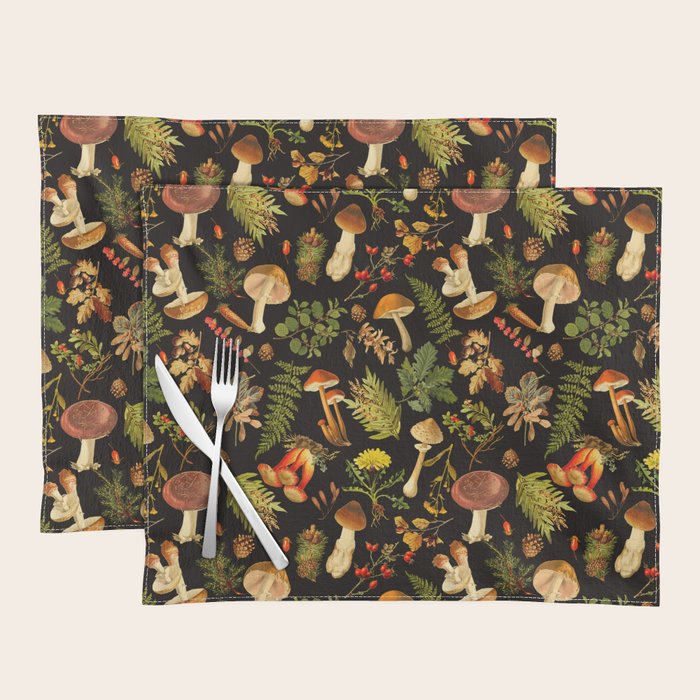 Vintage & Shabby Chic - Autumn Harvest Black Placemat Gallery Image 1