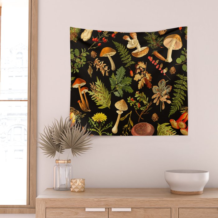 Vintage & Shabby Chic - Autumn Harvest Black Wall Tapestry Gallery Image 2
