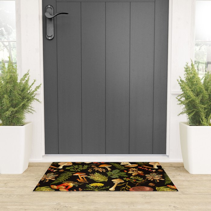 Vintage & Shabby Chic - Autumn Harvest Black Welcome Mat Gallery Image 3