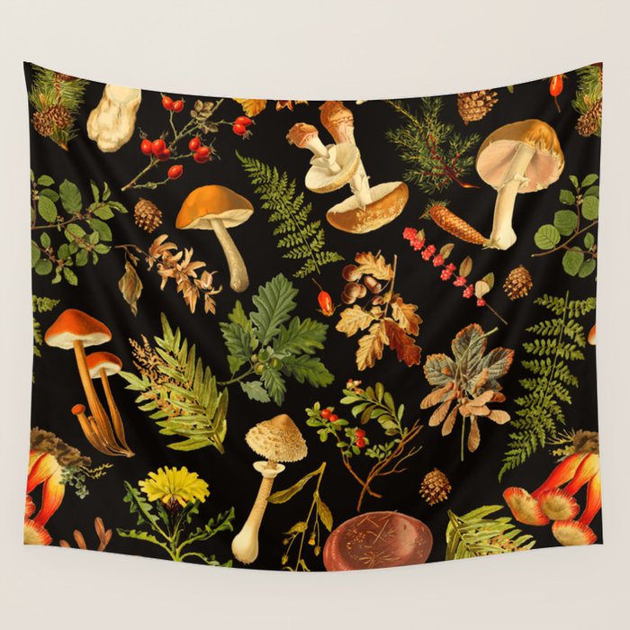 Vintage & Shabby Chic - Autumn Harvest Black Wall Tapestry Gallery Image 1