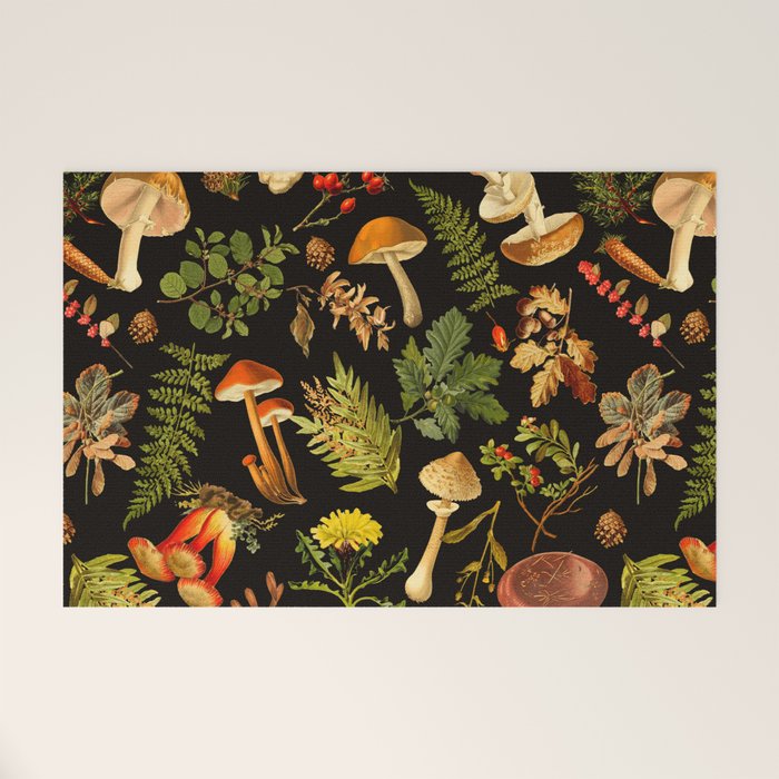 Vintage & Shabby Chic - Autumn Harvest Black Welcome Mat Gallery Image 1