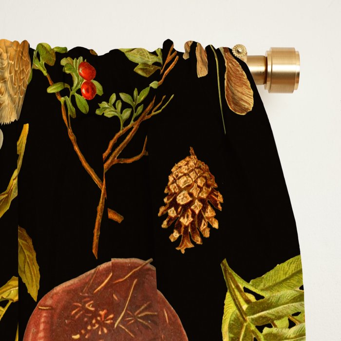 Vintage & Shabby Chic - Autumn Harvest Black Window Curtain Gallery Image 2