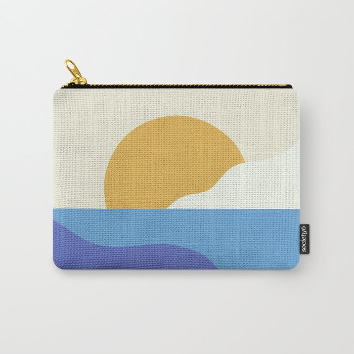 Sunny Island - Gold Blue Carry All Pouch Gallery Image 1