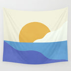 Sunny Island - Gold Blue Wall Tapestry Gallery Image 4