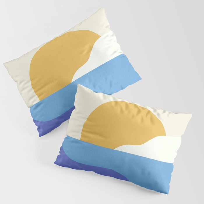 Sunny Island - Gold Blue Pillow Sham Gallery Image 1