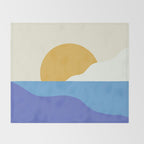 Sunny Island - Gold Blue Throw Blanket Gallery Image 2