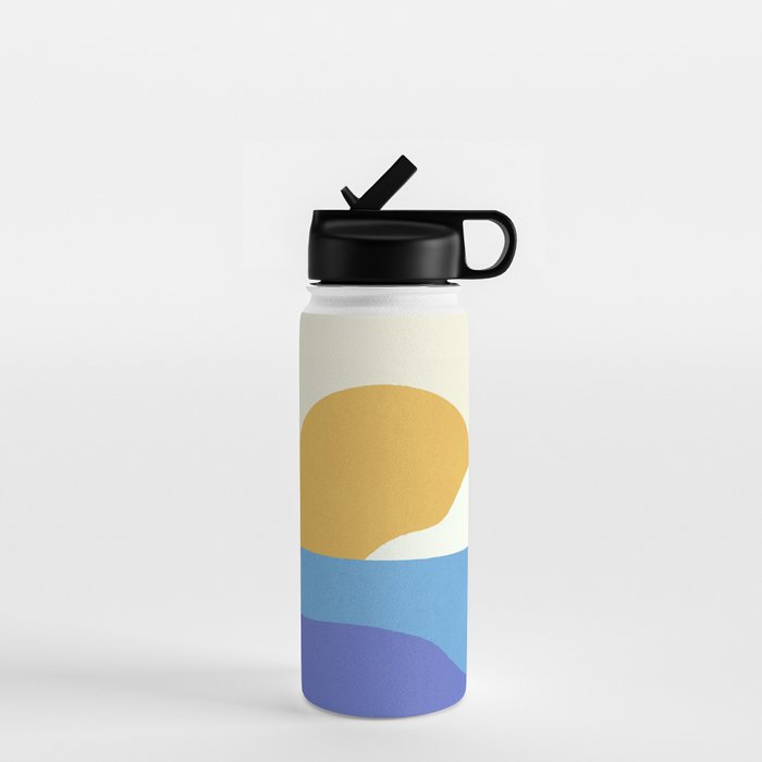 Sunny Island - Gold Blue Water Bottle Gallery Image 1