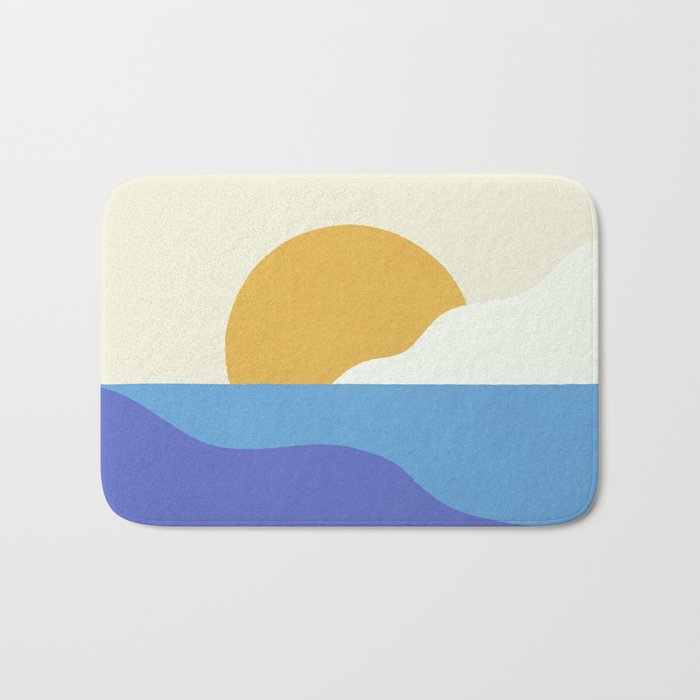 Sunny Island - Gold Blue Bath Mat Gallery Image 1