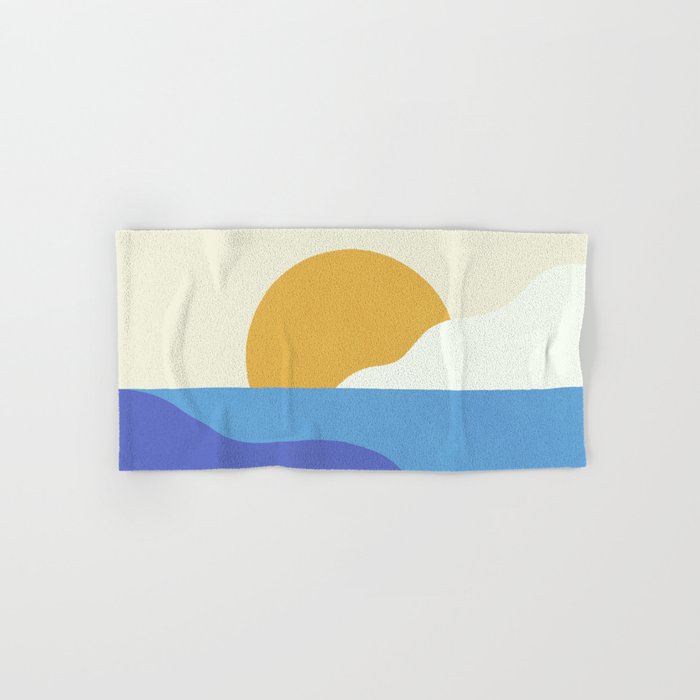 Sunny Island - Gold Blue Bath Towel Gallery Image 1