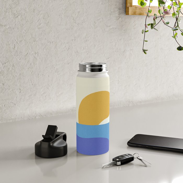Sunny Island - Gold Blue Water Bottle Gallery Image 4