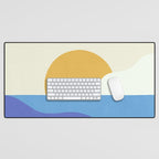 Sunny Island - Gold Blue Desk Mat Gallery Image 1