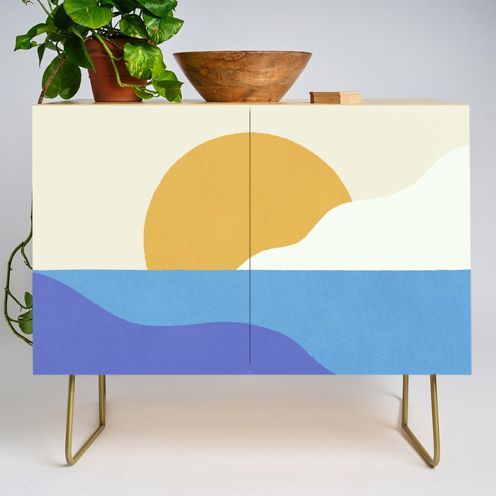 Sunny Island - Gold Blue Credenza Gallery Image 1