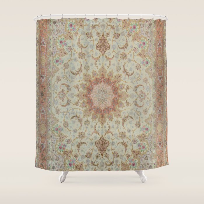 Peach Parsa Antique Persian Carpet Shower Curtain Gallery Image 1