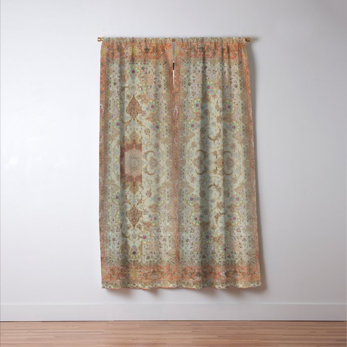 Peach Parsa Antique Persian Carpet Window Curtain Gallery Image 3
