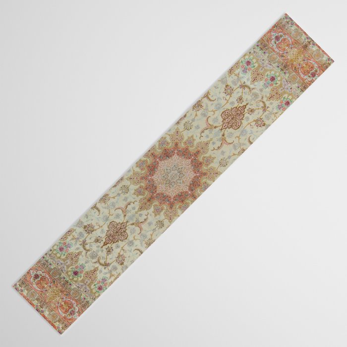 Peach Parsa Antique Persian Carpet Table Runner Gallery Image 3