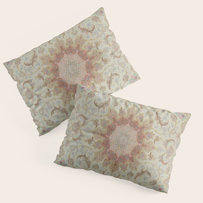 Peach Parsa Antique Persian Carpet Pillow Sham Gallery Image 3