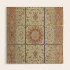 Peach Parsa Antique Persian Carpet Wood Wall Art Gallery Image 1