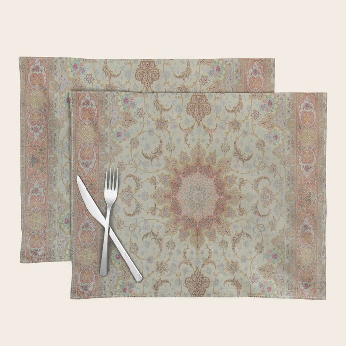 Peach Parsa Antique Persian Carpet Placemat Gallery Image 1
