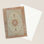 Peach Parsa Antique Persian Carpet Stationery Card Gallery Image 2