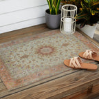 Peach Parsa Antique Persian Carpet Outdoor Rug Gallery Image 2