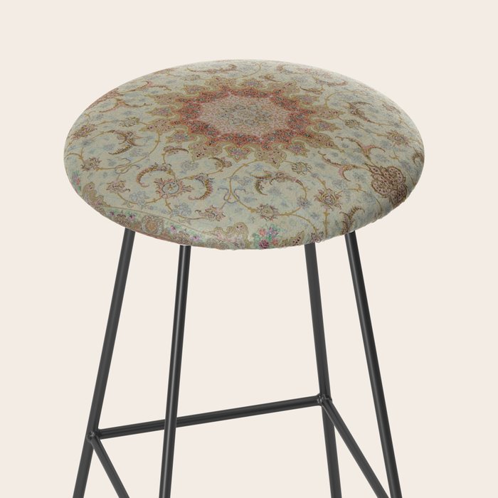 Peach Parsa Antique Persian Carpet Stool Gallery Image 2