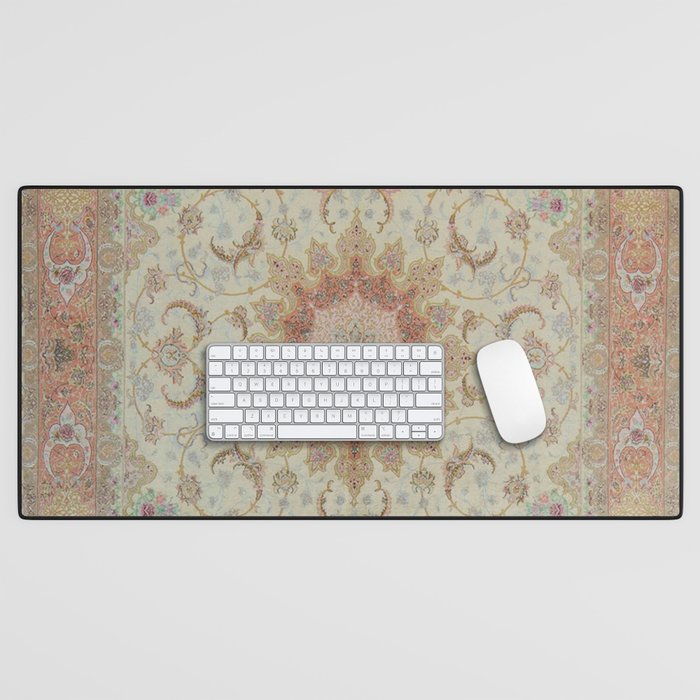 Peach Parsa Antique Persian Carpet Desk Mat Gallery Image 1