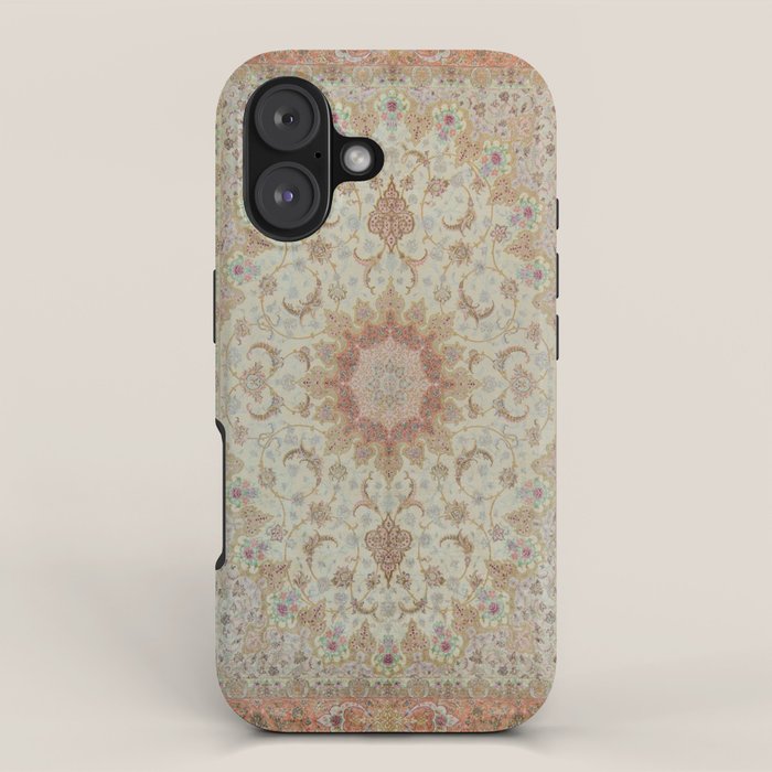 Peach Parsa Antique Persian Carpet iPhone Case Gallery Image 1