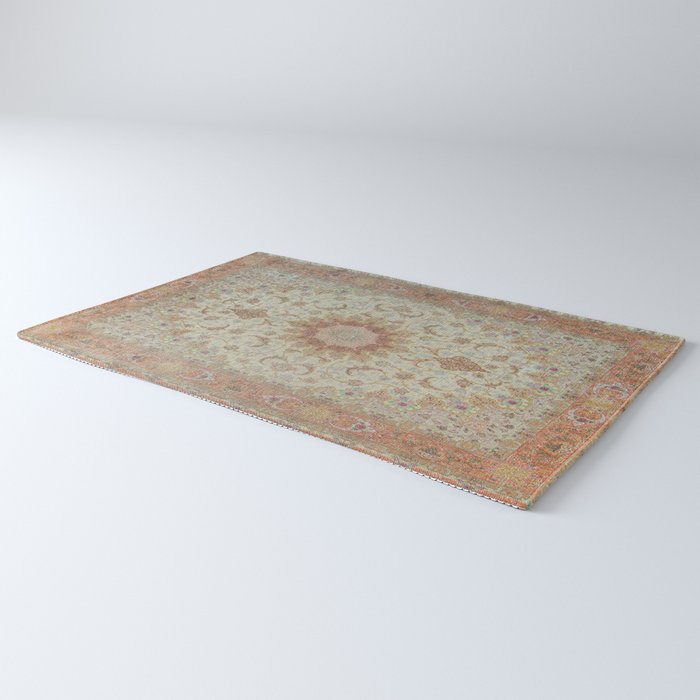 Peach Parsa Antique Persian Carpet Rug Gallery Image 3