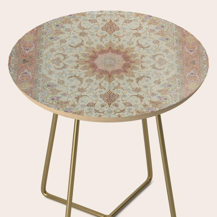 Peach Parsa Antique Persian Carpet Side Table Gallery Image 2