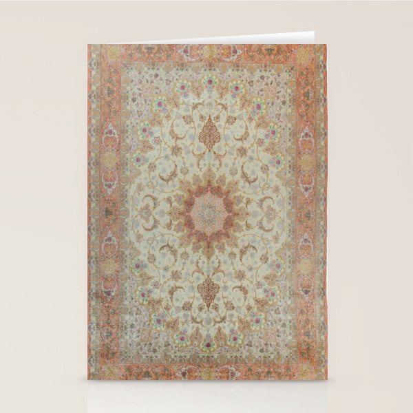Peach Parsa Antique Persian Carpet Stationery Card Gallery Image 2