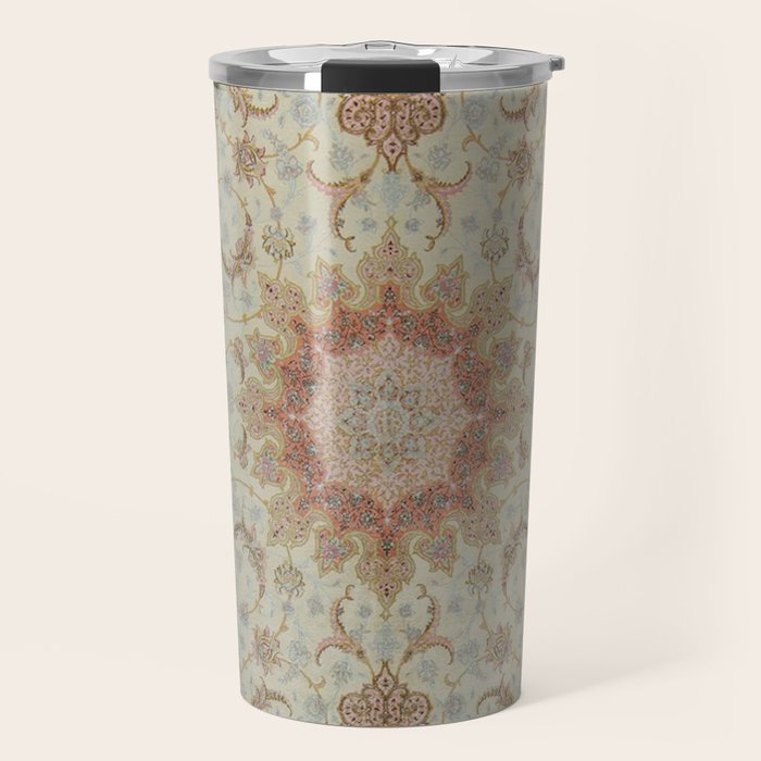 Peach Parsa Antique Persian Carpet Travel Mug Gallery Image 1