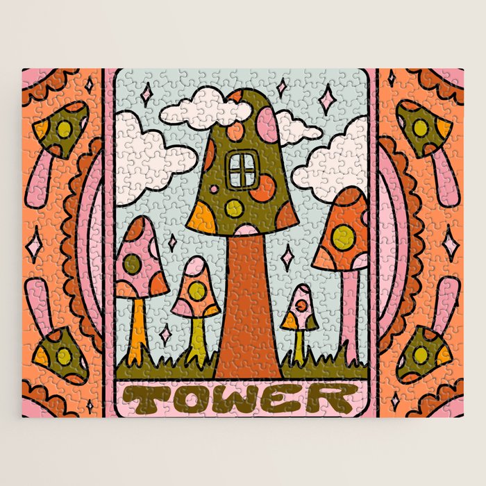 16. Tower Tarot Mushroom Jigsaw Puzzle Gallery Image 1