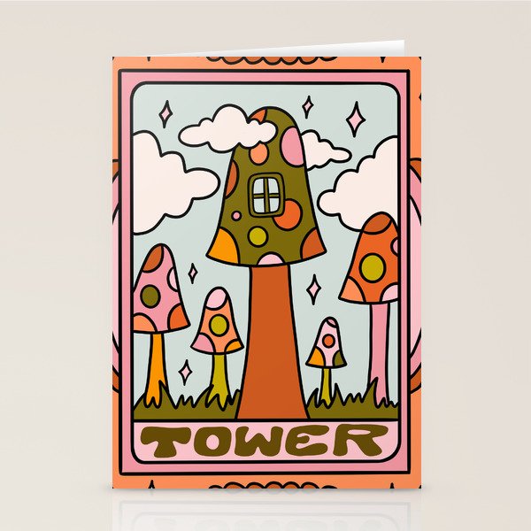 16. Tower Tarot Mushroom Stationery Card Gallery Image 1