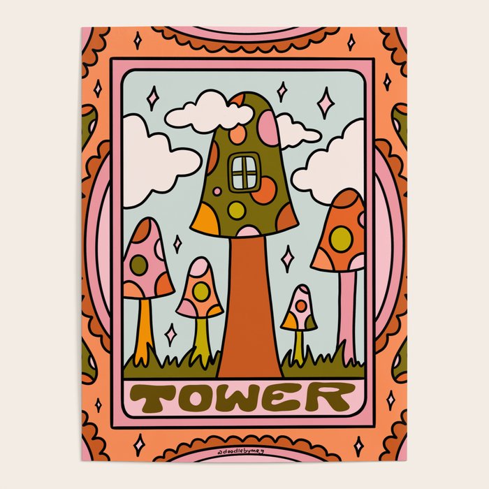 16. Tower Tarot Mushroom Poster Gallery Image 1