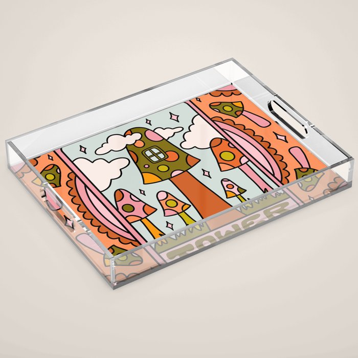 16. Tower Tarot Mushroom Acrylic Tray Gallery Image 1