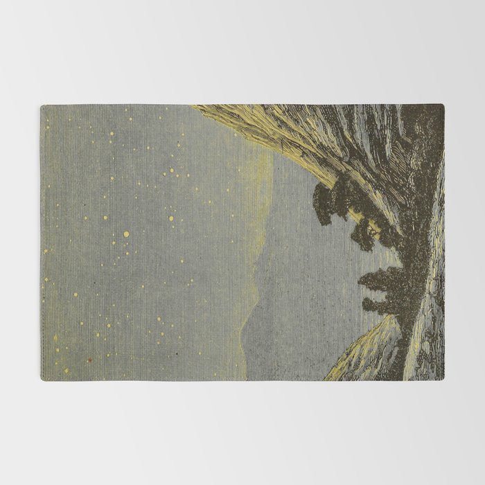 Astronomy for amateurs - 1904 Star Night Sky Landscape Rug Gallery Image 2